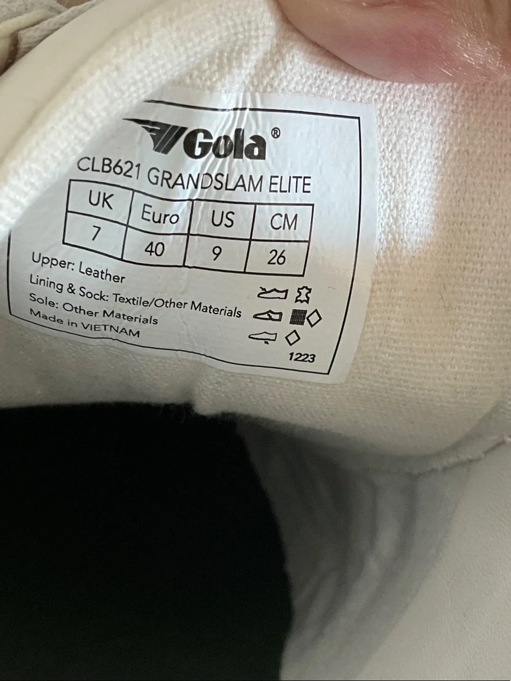 Gola White Leather Sneakers with Green Side Stripes and Pink Heel